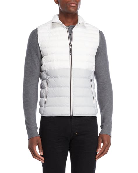 michael kors metallic quilted vest|Michael Kors puffer vest men's.